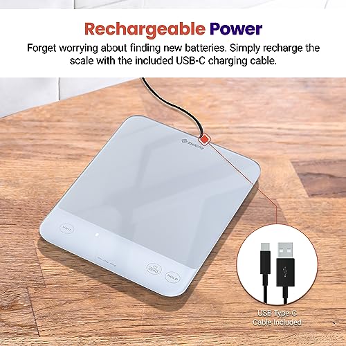 22lb Food Kitchen Scale (Achromatic White)