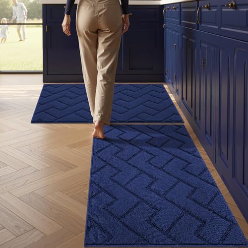 Indoor Door Mat (Navy Blue / 24"x35"+24"x35" (Rectangular))
