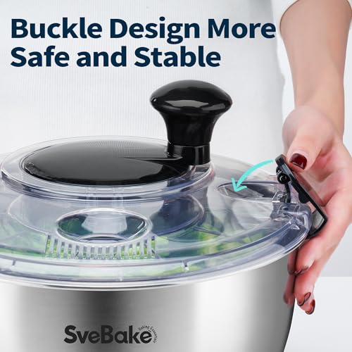 Stainless Steel Salad Spinner (Transparent Lid)