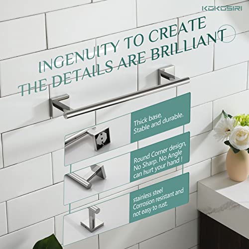 Hand Towel Bar 16 Inch Bathroom Towel Holder for Bath Kitchen Toilet Wall Mounted Chrome Stainless Steel B4005CH (Polished Chrome / 16-Inch)