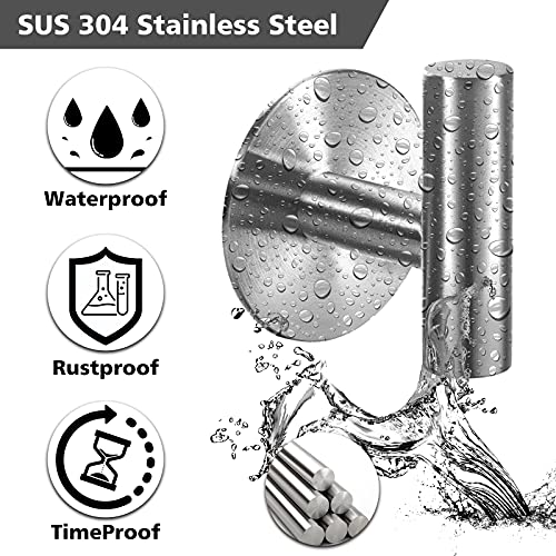 Adhesive Towel Hooks Heavy Duty Wall Hooks Stainless Steel Waterproof Shower Towel Hooks (2 Count)