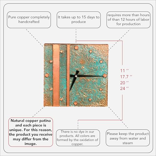 Handmade Copper Wall Clock Artisan Touch in Every Piece (Aged Grace / 20)