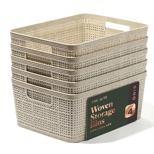 Woven Plastic Basket (Natural / 5PK- S)