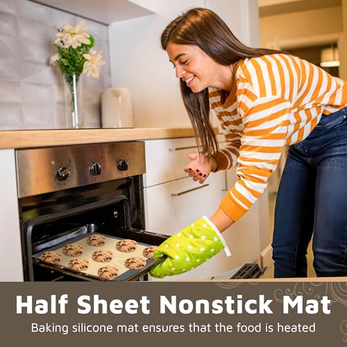 4 Pack Silicone Baking Mat Nonstick 2 Half and 2 Quarter Size (Baking Mat / 2 Half + 2 Quarter Sheets)