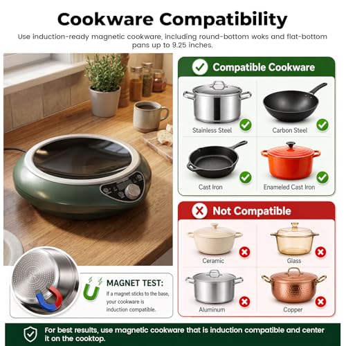 1700W Induction Wok (Cooktop with Stainless Steel Wok)