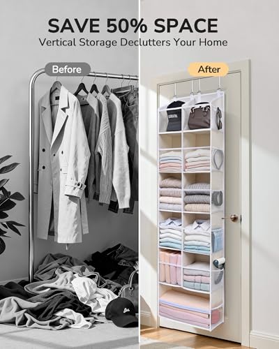 Over the Door Organizer (Beige / 1 Pack-Extra Large 6 Tier)