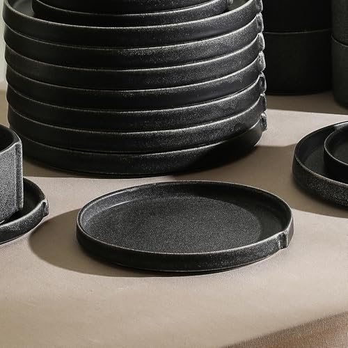 Bao 4 Piece Salad Plate Set Stoneware (Charcoal / 4-Piece - Salad Plate)
