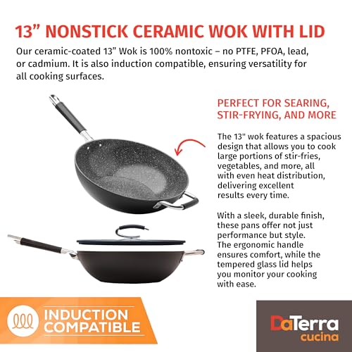 Nonstick Ceramic Wok with Lid