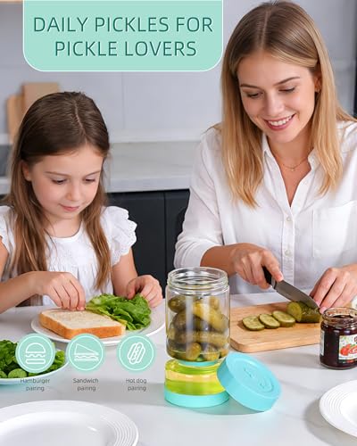 Pickle Jar with Strainer Flip (03-Blue / 37oz 1pc)