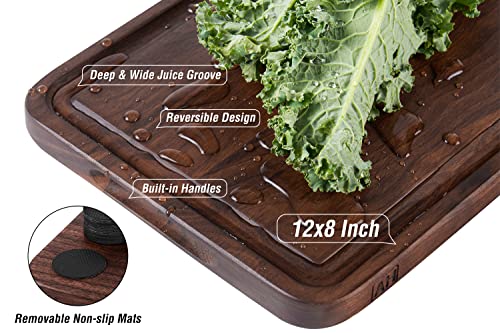 Walnut Wood Cutting Board for Kitchen 12x8 in Wooden Chopping Board (Edge Grain / 12"L x 8"W)