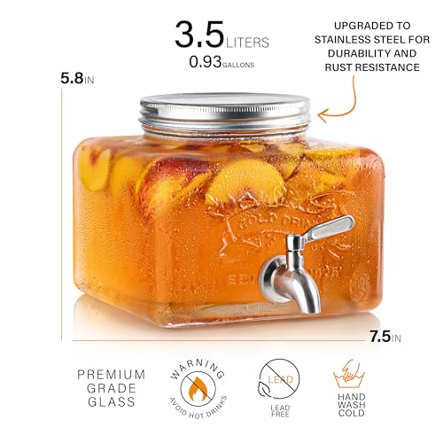 Glass Drink Dispenser for Fridge