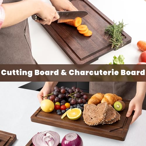 Walnut Wood Cutting Board for Kitchen (15"L x 10"W)