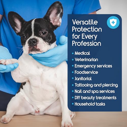 Nitrile Vinyl Blend Gloves Disposable Latex Free Multipurpose Blue Disposable Gloves Cooking Gloves Cleaning Gloves (Large)