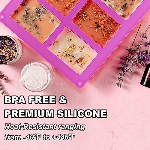 Silicone Soap Molds (Pink+Purple - Oval+Rectangle)