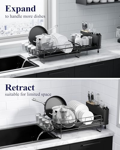 Extendable Dish Drying Rack (Standard / Black)
