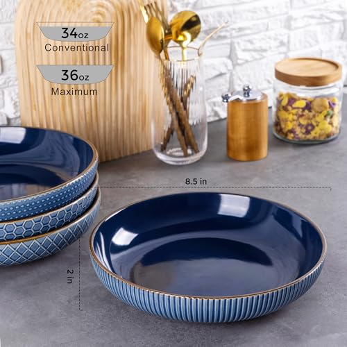 8.5'' Large Pasta Bowls (36oz / Moonlight Blue)