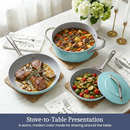 Premium G7 Ceramic Cookware Set (Caribbean Blue)
