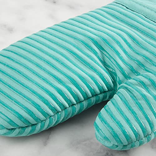 Quilted Cotton Terry Cloth Oven Mitt (Aqua Sky)