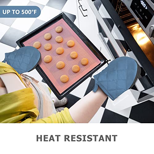 1 Pair Short Oven Mitts (Bule)