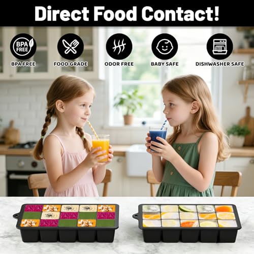 Silicone Ice Cube Tray 3 Pack (Black / Ice Cube Tray 3 Pack)