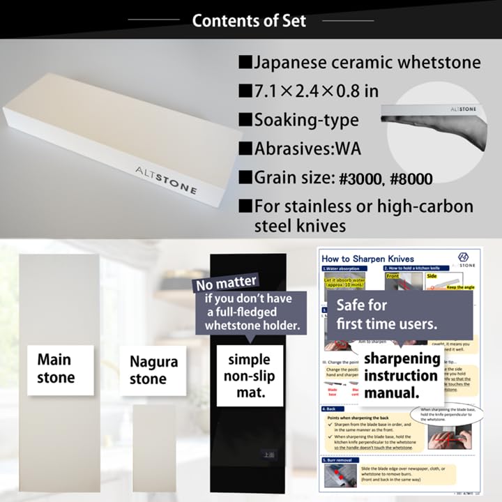 Whetstone Sharpening stone Fine 3000 and Super finishing 8000 w