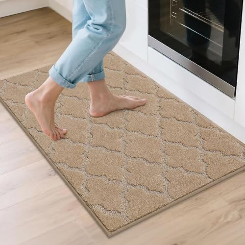 Kitchen Rugs Non Slip Washable 24"x36" (Beige / 24"X 36")