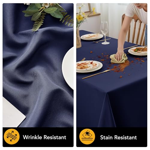 6 Pack Navy Blue Tablecloths for Rectangle Tables (Navy Blue / 60x102 In, 6 Pack)