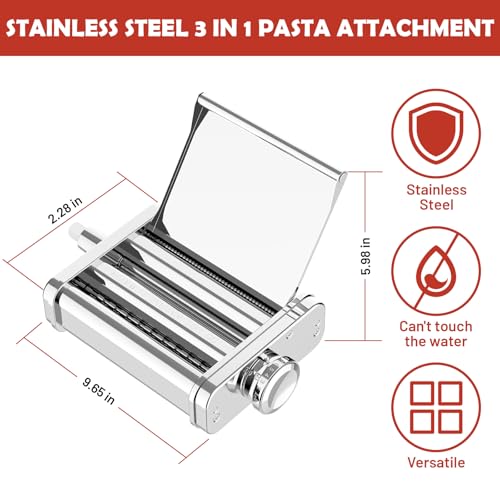 Pasta Attachment for KitchenAid Stand Mixer (Silver)