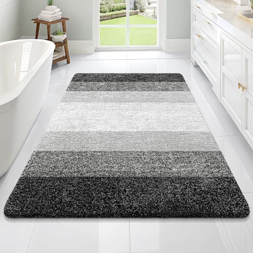 Large Bathroom Rugs Mat 70x46 (70" X 46" / Black)