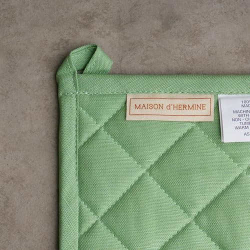 100% Cotton Oven Mitt & Pot Holder Set (019 - Botanical Fresh / 7.5" x 13" & 8" x 8" (Oven Mitt & Pot Holder))