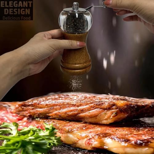 Salt and Pepper Grinder Set (1 Piece-5 in-Black)