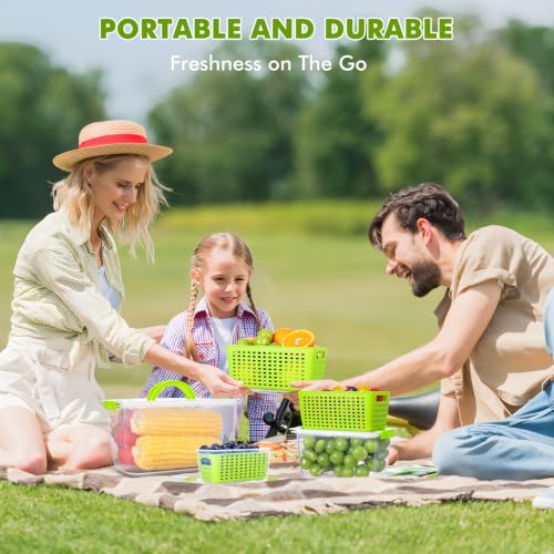 Produce containers for fridge (3pack green)