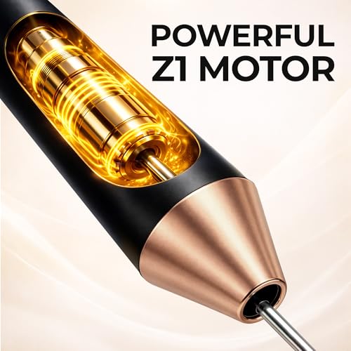 Rechargeable Milk Frother Handheld (Ultra Black Copper / Rechargeable Z1 Motor Max)