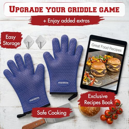 XL Silicone Griddle Gloves (True Blue / X-Large)