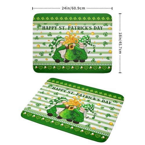 Shamrock Gnome Dish Drying Mat Coin Clover Dishes Fast Dry Mat 18x24 inch Absorbent Microfiber Dishware Drainer Pad for Kitchen Counter Sink (Shamrock Gnome Coin / 18" x 24")