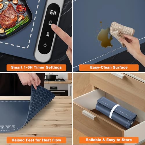 Extra Long Warming Mat for Food (XXX Large Size: 43"x15" / Navy)