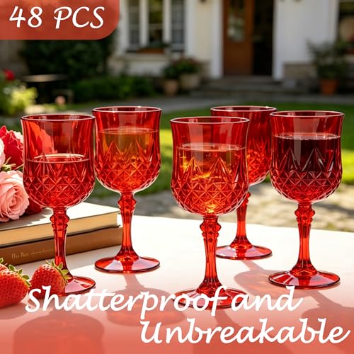 48Pack Plastic Wine Glasses (48 Count)