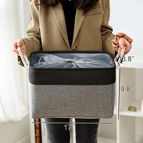 Organization and Storage Basket for Organizing (Black&Grey / 3PCS/X Large -17.7Lx13.8Wx9.8H)