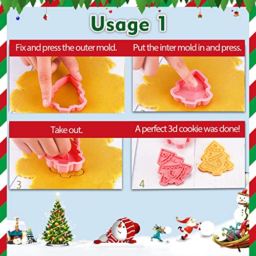 3D Holiday Cookie Cutters (6Packs Christmas Holiday Cookie)