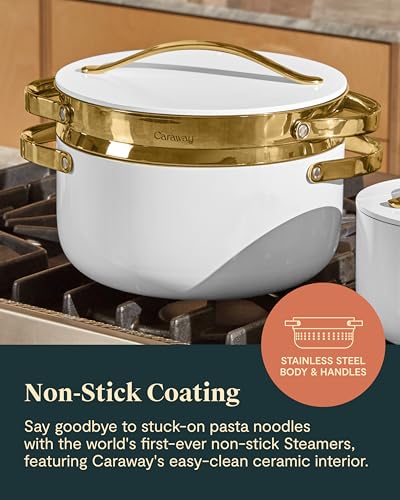 Small and Large Steamer Set with Handles (Gold / Small & Large (3qt & 6.5qt))