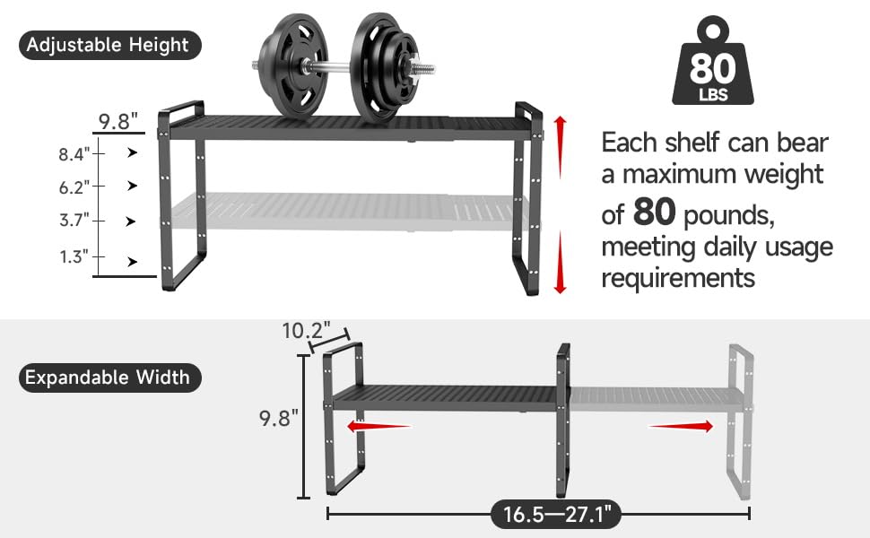 16.5~27.1" Expandable Shelf with Hole (16 Count)