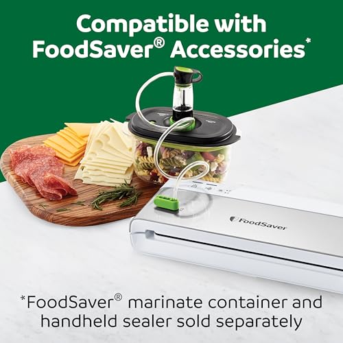 Compact Vacuum Sealer Machine with Airtight Bags and Roll (White)