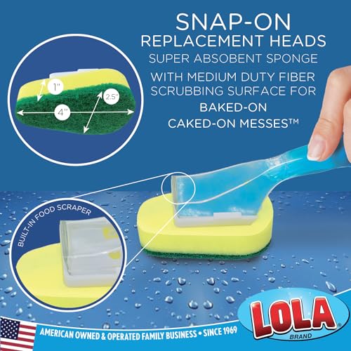 Soap Dispenser Dish Wand Sponge Head Refills (12 Count)