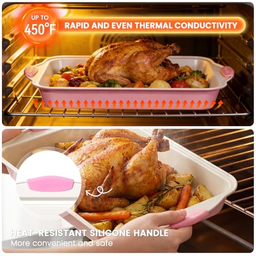 22 PCS Nonstick Baking Pans Set (Pink)