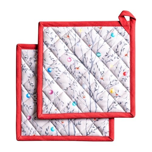 Pot Holders 100% Cotton Potholders (111 - Fairy Christmas / 8" x 8" (Pot Holder Pack of 2))