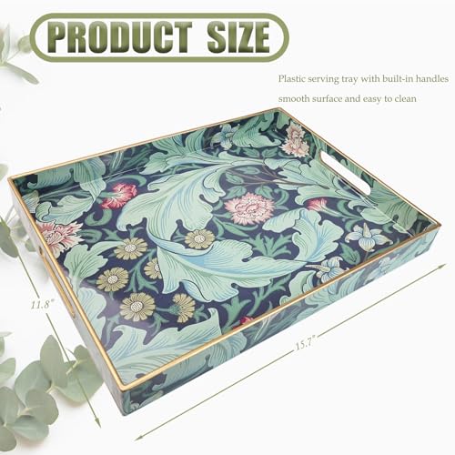 Plastic Serving Tray with Handles for Coffee Table (Multi F)