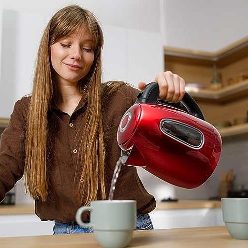 Red Stainless Steel Electric Kettle (Red 1.7L)