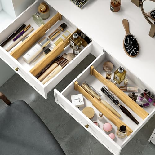 Bamboo Expandable Drawer Dividers (Natural / 4''H, 12.2''-17''L)