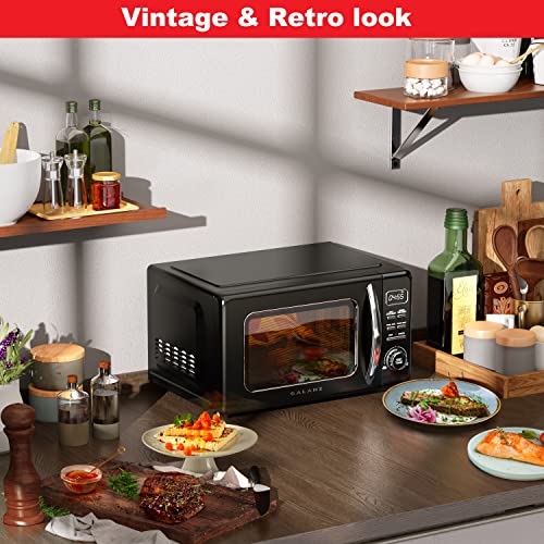 GLCMKZ09BKR09 Retro Countertop Microwave Oven with Auto Cook & Reheat (Black / .9 cu ft / Modern)