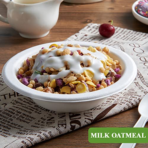 200 Pack 16 OZ Compostable Paper Bowls (16 oz White)